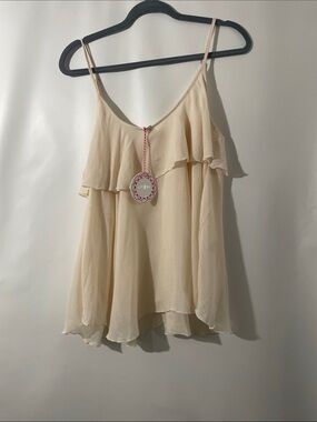 Umgee Rose Clay Ruffle Spaghetti Strap Camisole